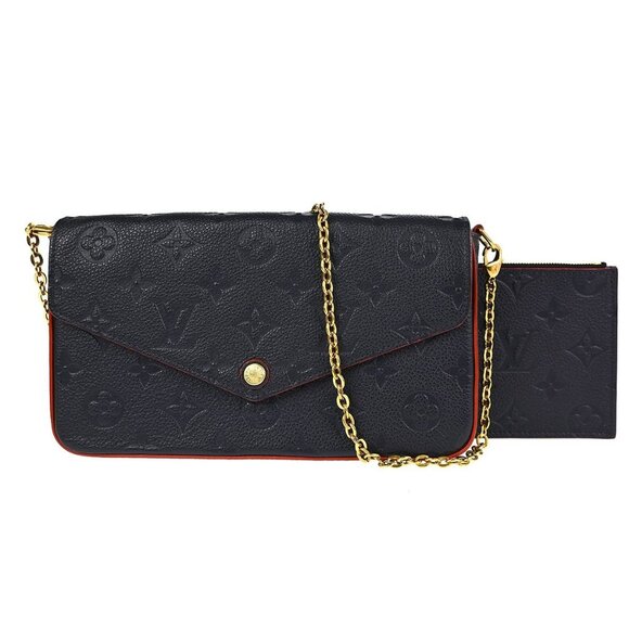Louis Vuitton Blue Monogram Empreinte Pochette Felicie M64099 NZ3168 XX08162 - Picture 1 of 8